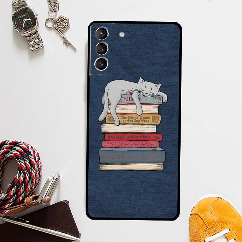 Иллюстрация 'Читать книги' Чехол для Samsung Galaxy S25 Ultra S20 S21 S22 S23 Plus S24 Ultra S9 S10 S25 FE Чехол Coque
