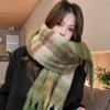 Colour Matching Plaid Wool Scarf Tassel Long Shawl Simple Cape Wraps  Student