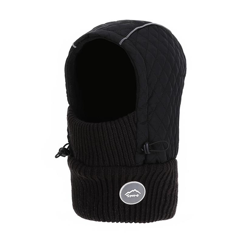 Winter Knit Hat Mask Balaclava With Fleece Lining For Outdoor Cycling And Cold Weather