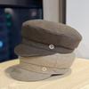 Новая восьмиугольная шляпа для женщин на осень и зиму, подчеркивающая лицо, маленькая и высококлассная, в корейском стиле, шерстяной берет художника, теплая кепка с козырьком