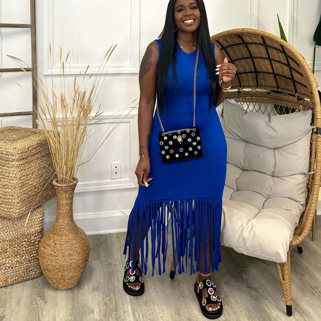 Новое популярнейшее платье с кисточками для европейских и американских женщин