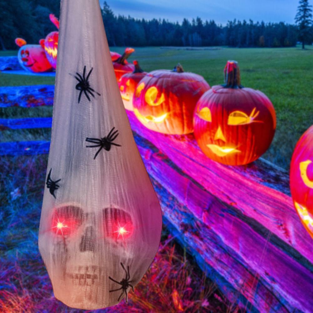 Cloth Halloween Glowing Skull Head Hanging Simulation Skull Head Realistic   Party