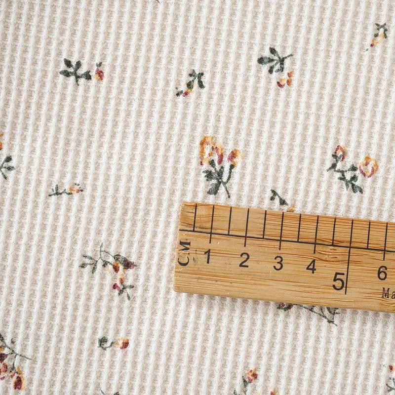 Ткань вафельной вязки с цветочным принтом 45x160см, мягкая, дышащая, для платьев, домашней одежды, футболок, детской одежды, ткань для рукоделия