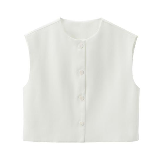 Женский жилет однобортный без рукавов с круглым вырезом, однотонный, с леопардовым принтом, на пуговицах, для поездок на работу, свиданий, повседневный, короткий, повседневный, пальто