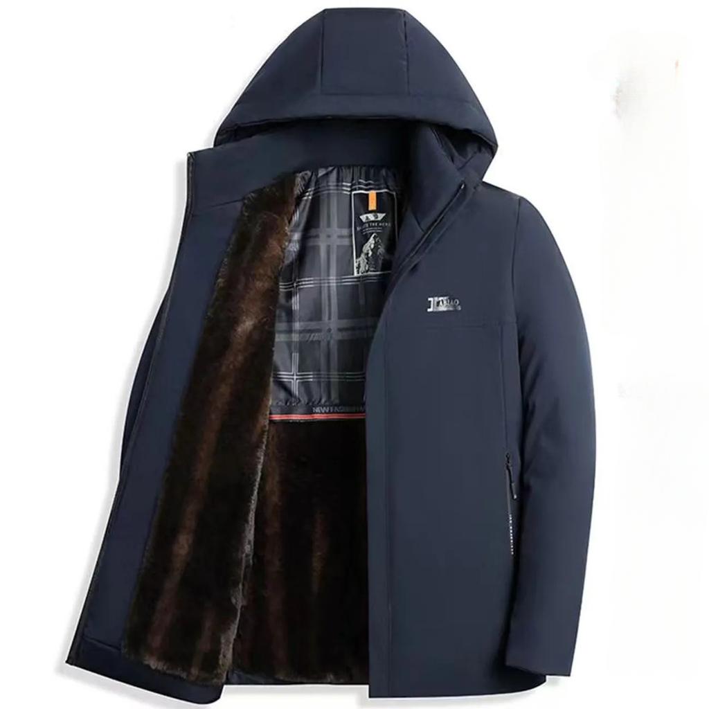 Slim Fit Casual Detachable Warm and Plush Thick Winter Hooded Jacket