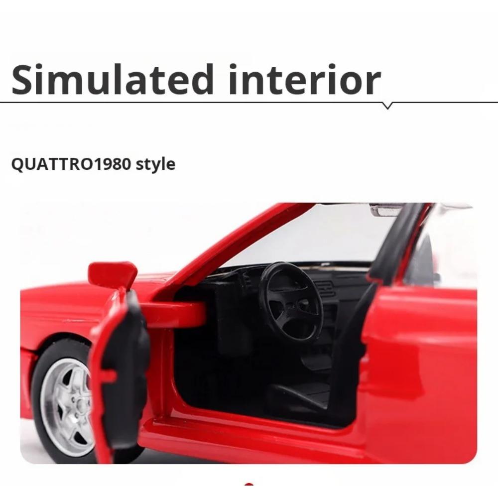 Модели автомобилей Quattro 1980 года в масштабе 1/36, игрушка, литые под давлением, модель транспортного средства, открывающиеся двери, инерционный механизм, спортивный автомобиль для коллекции взрослых, подарки