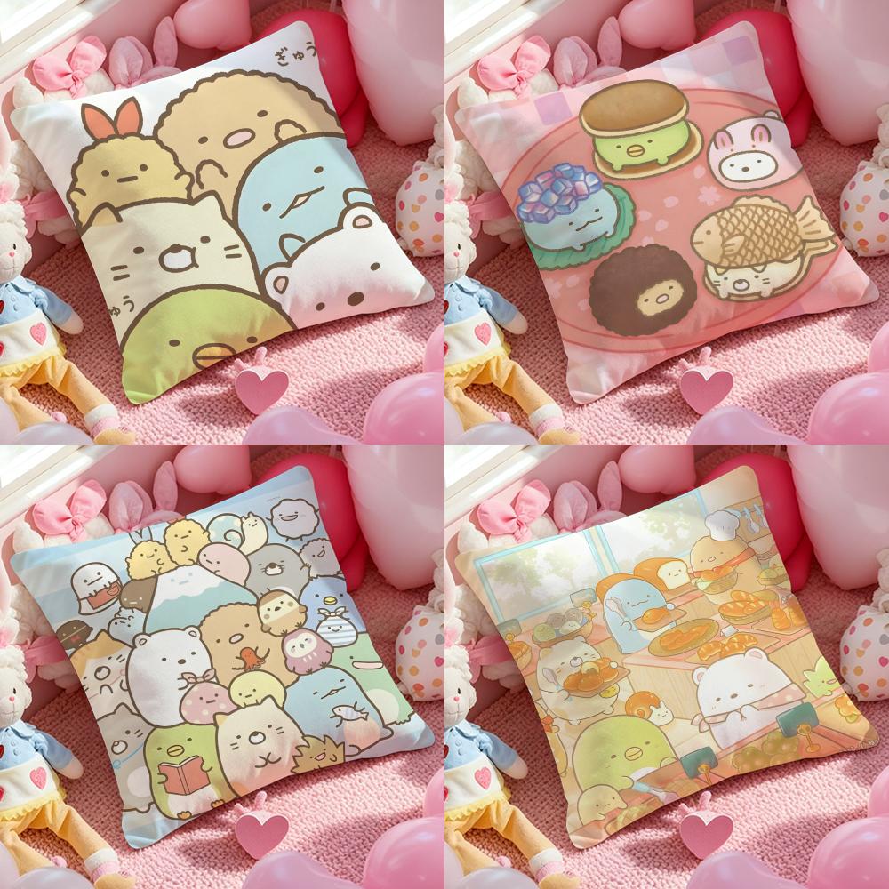 Мультяшная наволочка Sumikko Gurashi с принтом, декоративная наволочка для подушки на диван в гостиной и декора для спальни