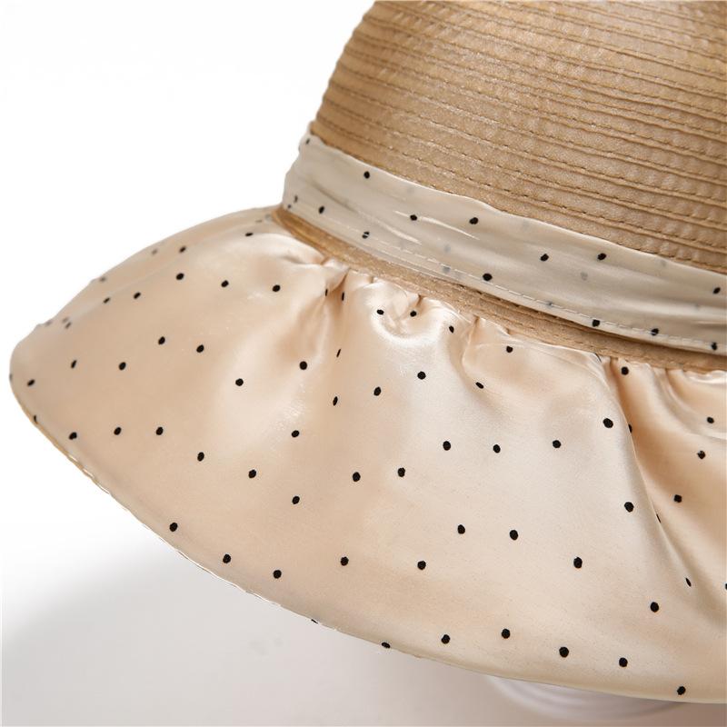 Шляпа от солнца с бантом в горошек, солнцезащитные панамы с широкими полями, летние солнцезащитные шляпы с защитой от ультрафиолета, подходящие для путешествий, отдыха