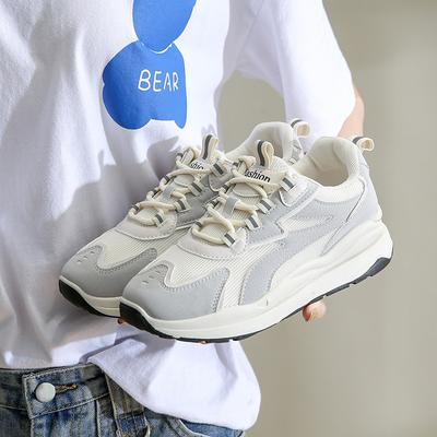 Осенние новые туфли Forrest Gump, ретро-кроссовки для женщин, на платформе, для папы, повседневные кроссовки со шнуровкой, подходящие по цвету для женщин