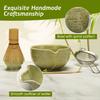 DiDiBirDi Matcha Tea Ceremony Includes Matcha Matcha Whisk Matcha Bamboo Traditional Bamboo and Stainless Steel Sieve Set, 5-Piece Set, Bowl, Stand,