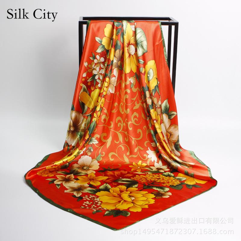 High-quality Luxurious Silk Scarves Headband Scarfs Neck Scarf For Women Chain Silk Scarf Women's Decorative Shawl