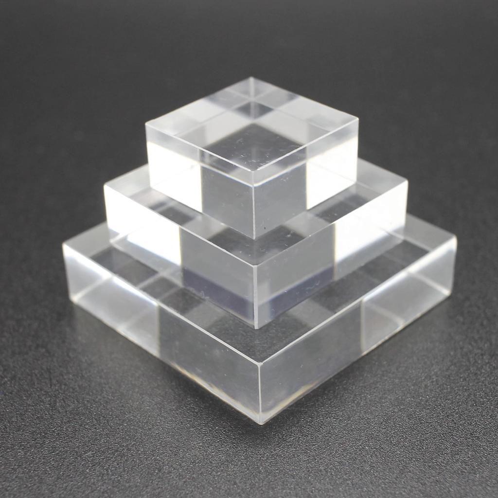 Акриловый блок Tsukushi Science, акриловое основание, акриловый куб, прозрачный куб, квадратный прозрачный пьедестал, дисплейный куб 10 мм (Длина 40 мм, толщина)