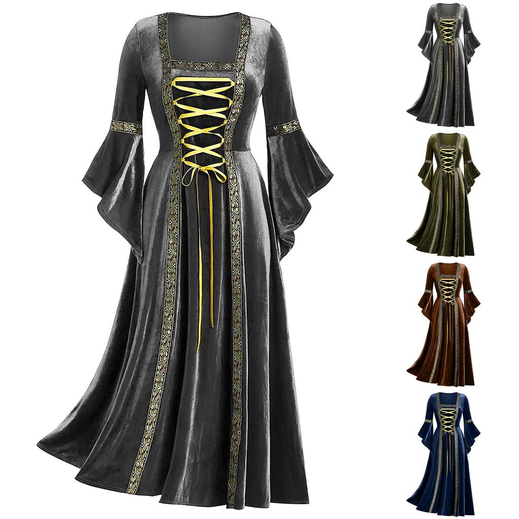 Women's Halloween Gothic Punk Style Work Neck Long Sleeve Fashion Dresses Dresses