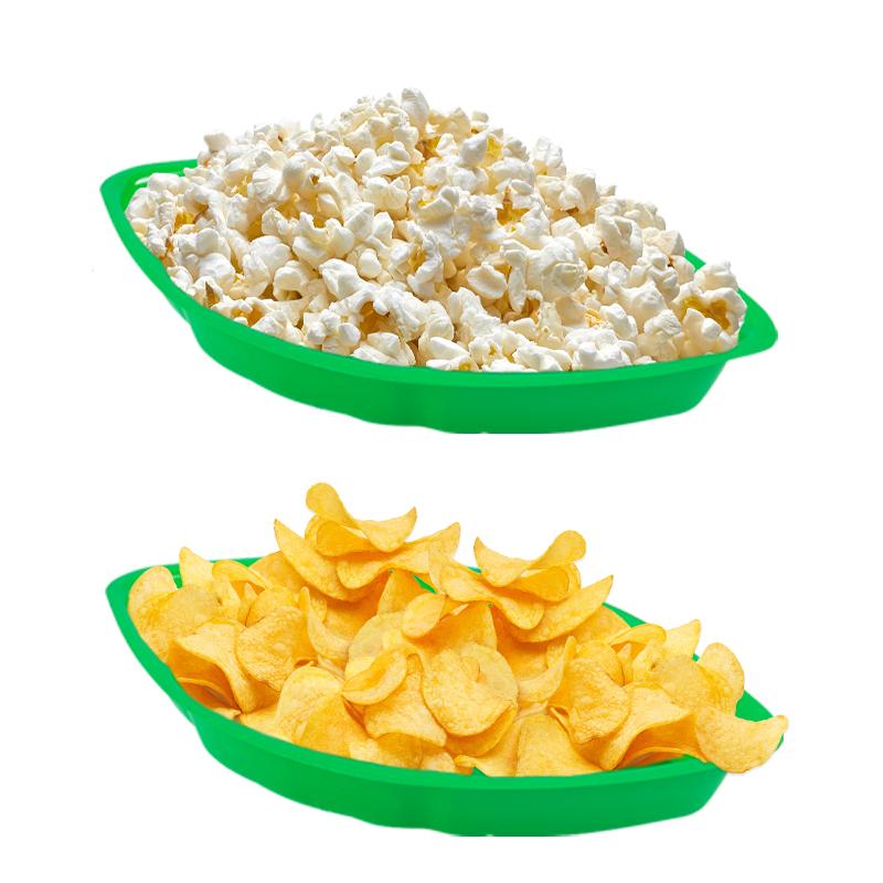 6pcs Hawaiian Green Palm Leaf Shape Plate Food Tray for Jungle Safari Theme Summer Luau Birthday Party Decorations Popcorn Plate
