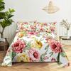 Pink Floral Bed Sheet Set Pillowcase Bedding Linens Cover Flower Queen King Twin Full Size for Single Double Bed Soft Thin