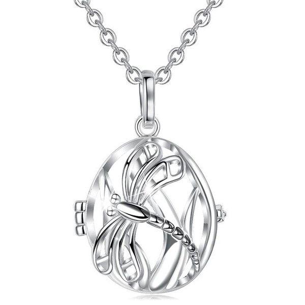 Посеребренная медная стрекоза бола для беременных с розовым колокольчиком