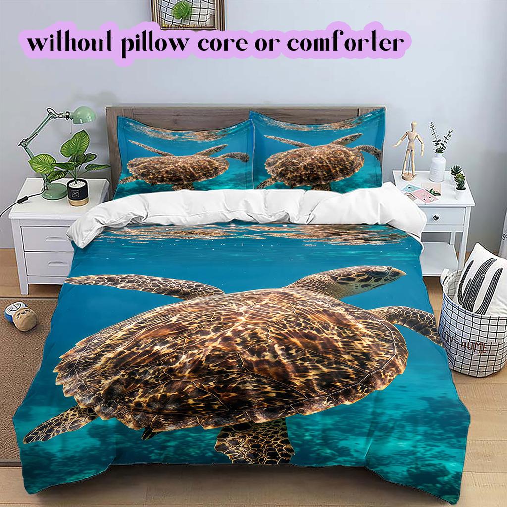 Seawater marine organisms Pattern Bedding,Quilt Set Quilt Cover Pillowcase Home Birthday Gift (1*duvet cover+2*pillowcase,without core)