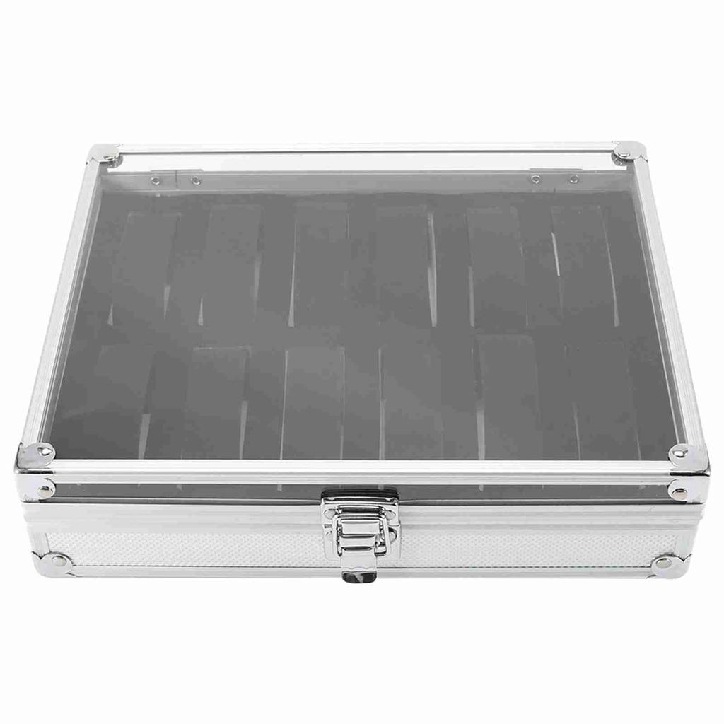 1Pc 6 12 Grid Slots Aluminum Rectangle Watch Jewellery Display Storage Organizer Box Case New