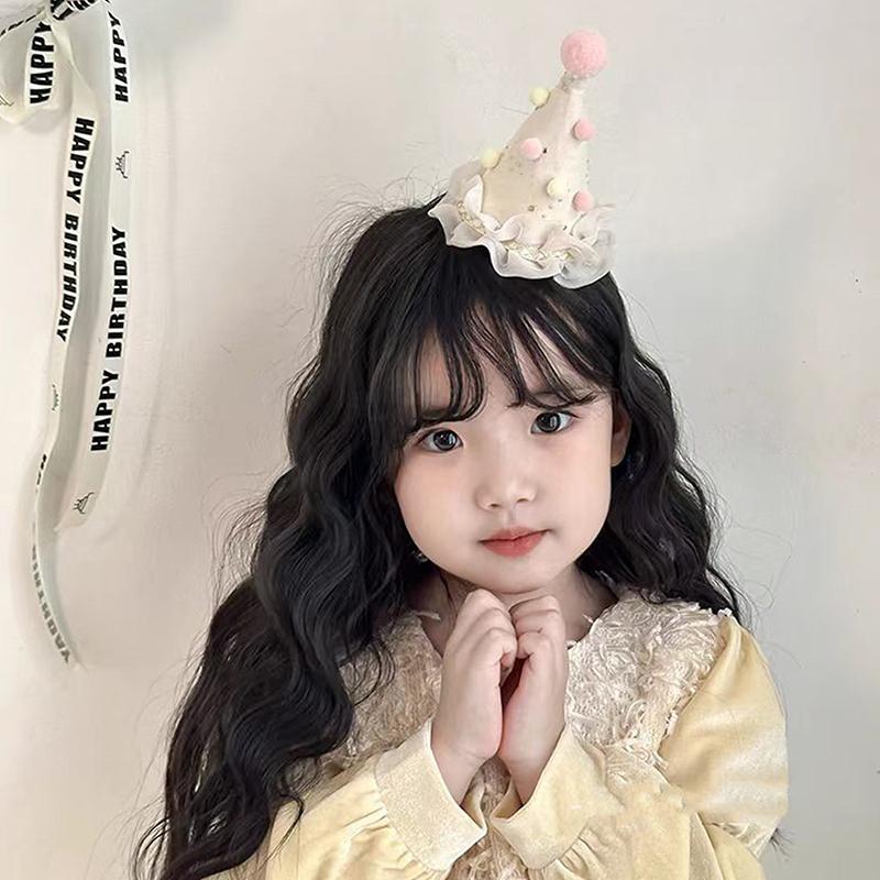 Милый бант помпон шляпа на день рождения заколки для волос головной убор для милой девочки аксессуары для волос для вечеринки реквизит для детской фотографии