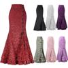 Women Fishtail-Skirt Retro Long Mermaid Steampunk Gothic Victorian Midi Skirt