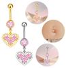 Chic Butterfly Heart Belly Button Ring Pink  Women Navel  for Birthday and Celebration
