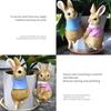 Resin Rabbit Figurine Anti-fading Fashion Cute Little Statue Plant Pot Decoration