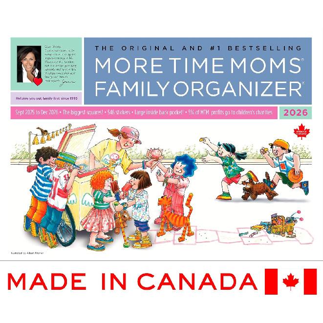More Time Moms Family Organizer & Calendar, 2026 (15x22 Inches) - September 2025 to December 2026 - Larger & More Space for in-Depth Planning -