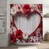 3D Цветочная шторка для душа в форме сердца | Романтический и элегантный декор для ванной