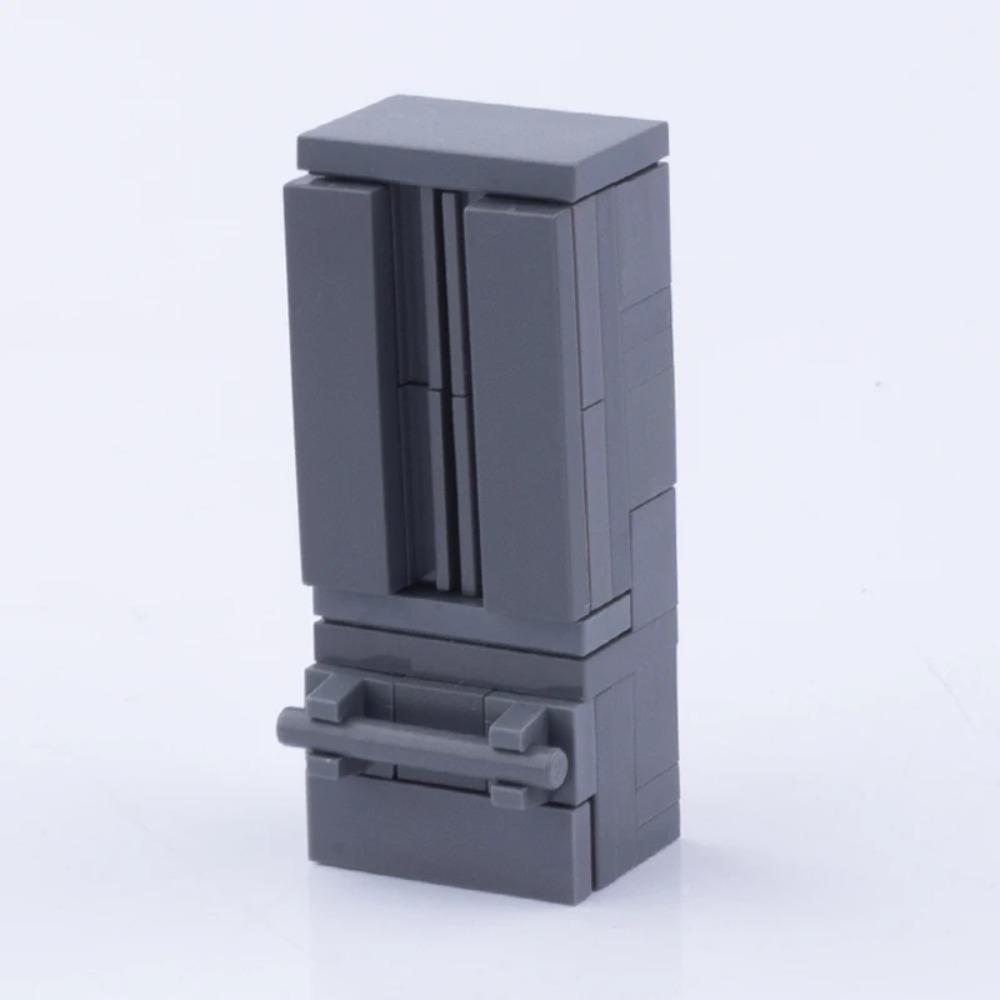 MOC City House Building Block Kitchen Office Bedroom Piano Bed Sofa icebox Lamp Bookshelf Fish Tank Bricks Set Toys