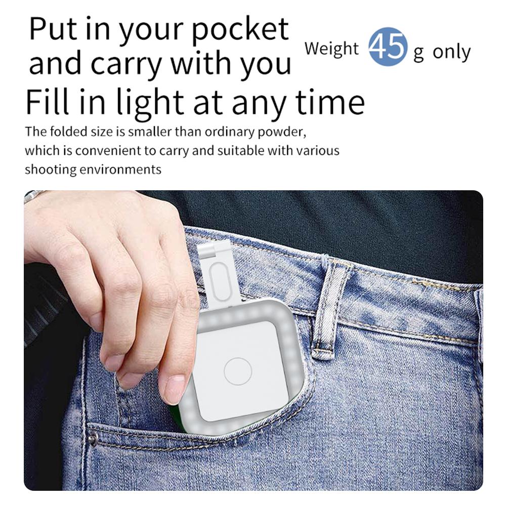 Magnetic LED Fill Light for Phone Selfie Light LED Video Light 2500K-9000K Dimmable Built-in