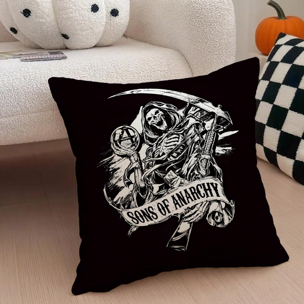 American Biker Drama SSons of Anarchy Cushion Cover Throw Pillow Cover Hidden Button Durable Polyester Chair Cushion