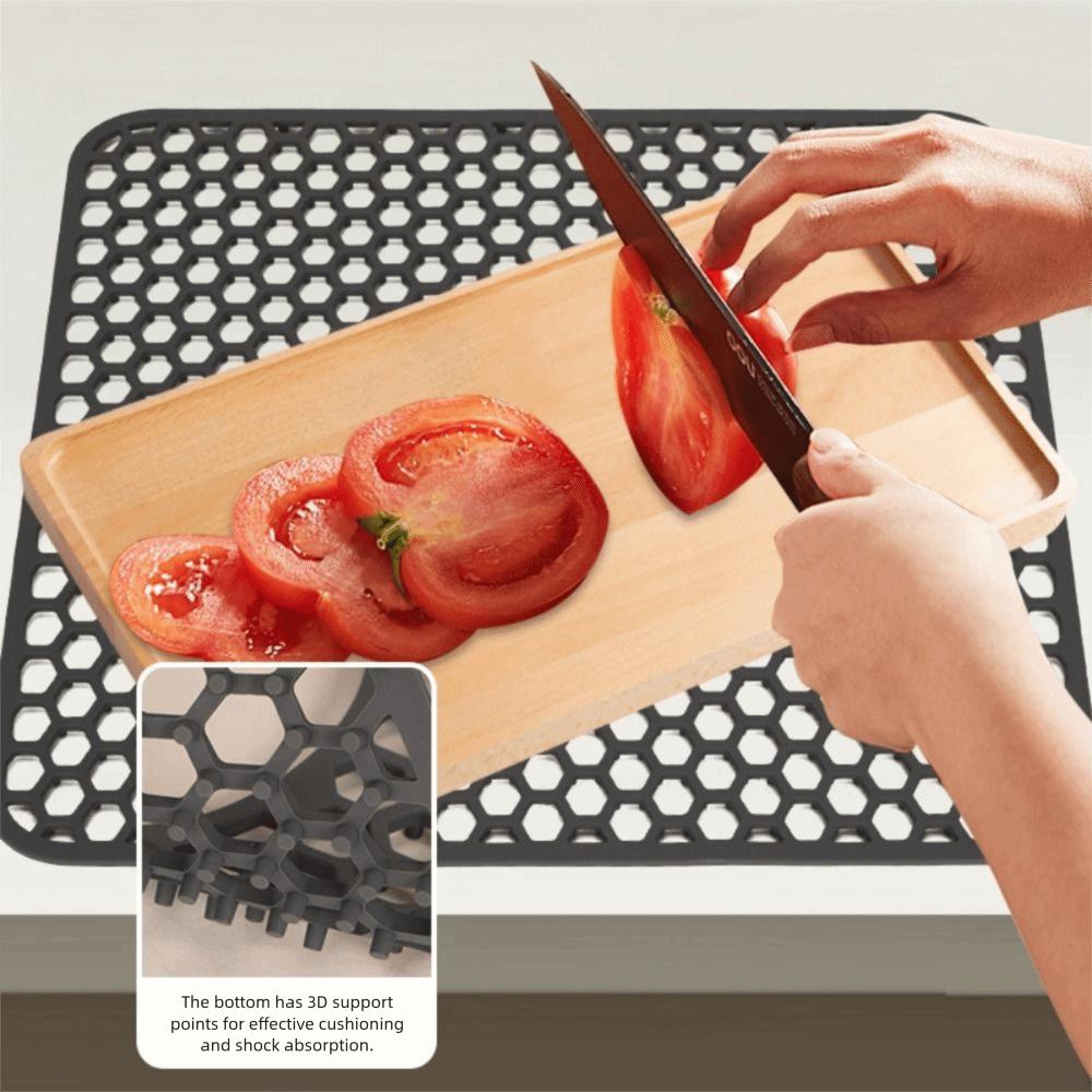 Silicone Kitchen Sink Mat Heat Insulation Drain Pad Multifunctional Countertop Mat  Desktop