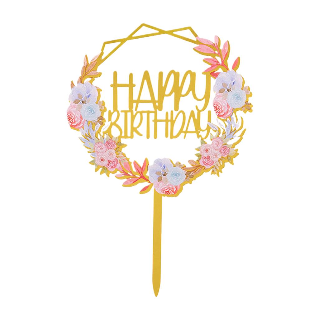 Элегантный С Днем Рождения торт Топпер для украшения вечеринки Украшения для торта на день рождения Акриловые украшения для вечеринки по случаю дня рождения