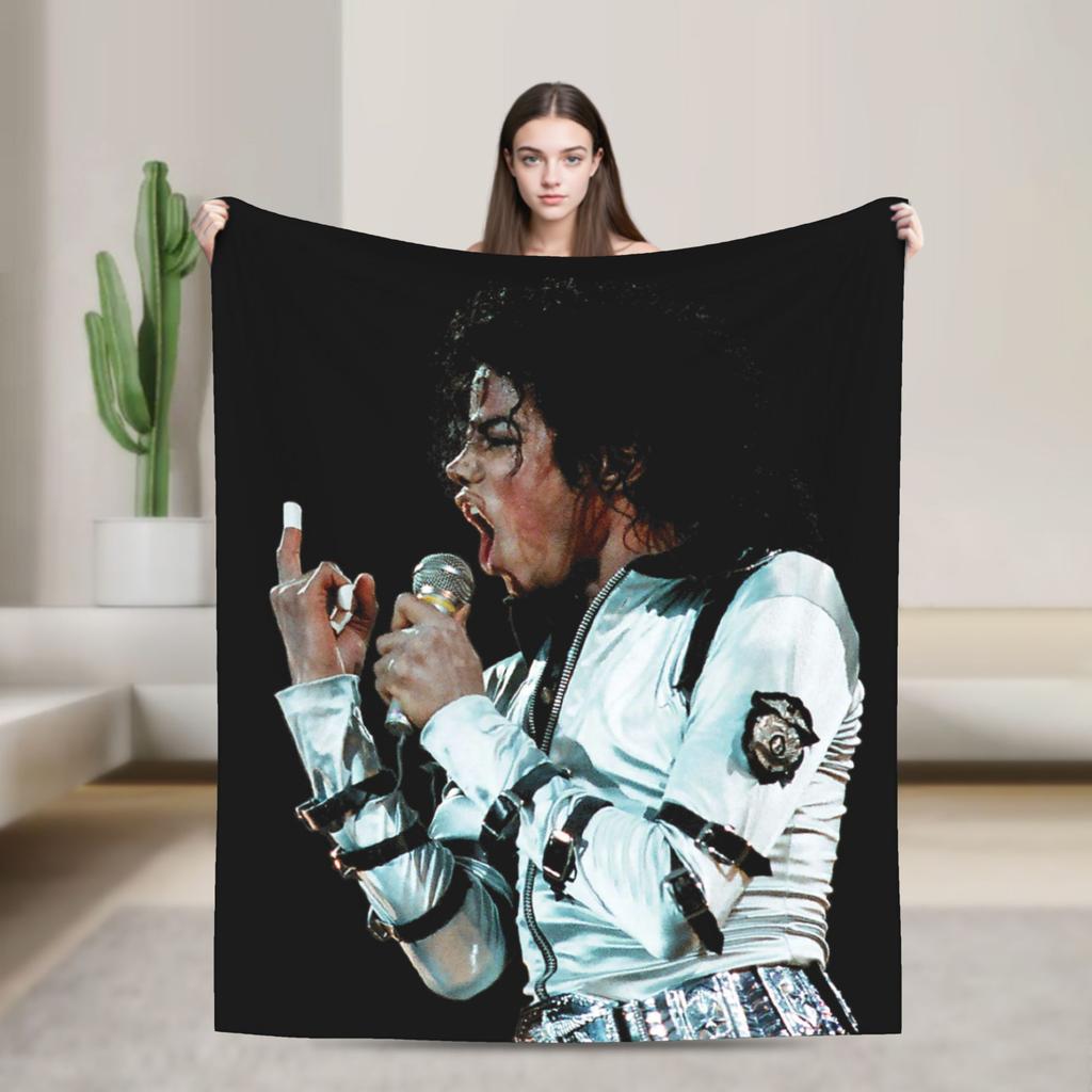 Поп-король MJ Пледы Фланелевые Декоративные Дышащие Супер Теплые Пледы для Дивана Спальни Коврик Кусок