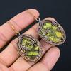 Copper Green Turquoise Handmade Copper Wire Wrap Earring 2.56 E6t45