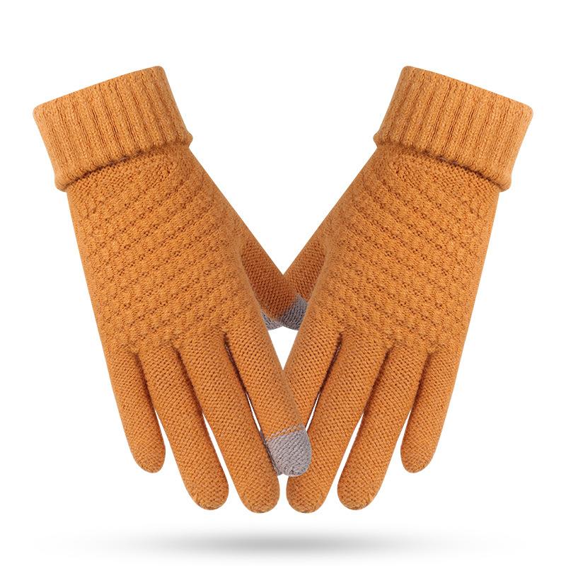 Новые вязаные шерстяные перчатки для осени и зимы, утолщенные ветрозащитные и теплые мужские и женские перчатки для езды на велосипеде на открытом воздухе
