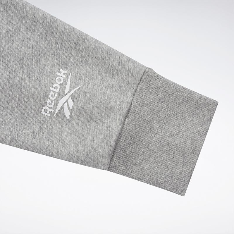 Reebok Классический базовый свитшот с логотипом, мужская толстовка, серый GR8473