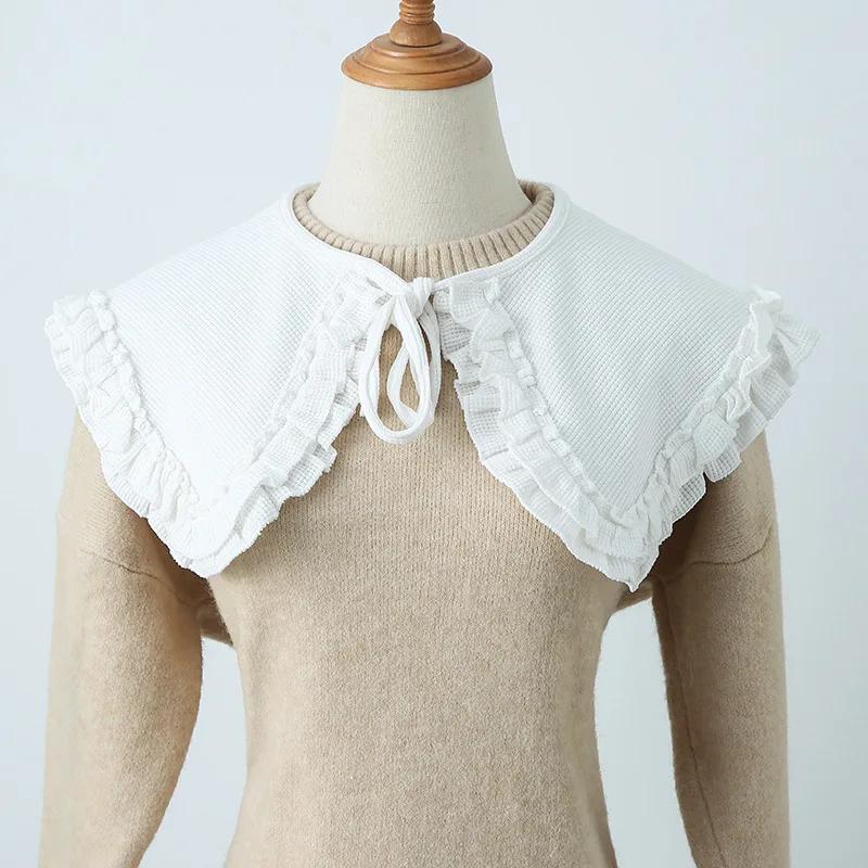 Korean Big Lapel Fake Collars Shawl Shoulder Wraps Detachable Collar for Women False Collar Shirt Vintage False Collar