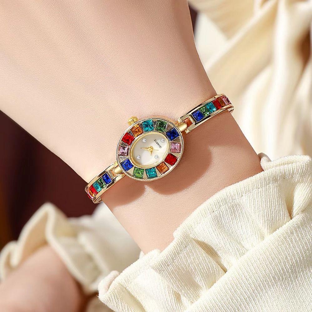 Bracelet Type Quartz Wristwatches Colorful Round Quartz Watch Women's Wrist Watch  Female