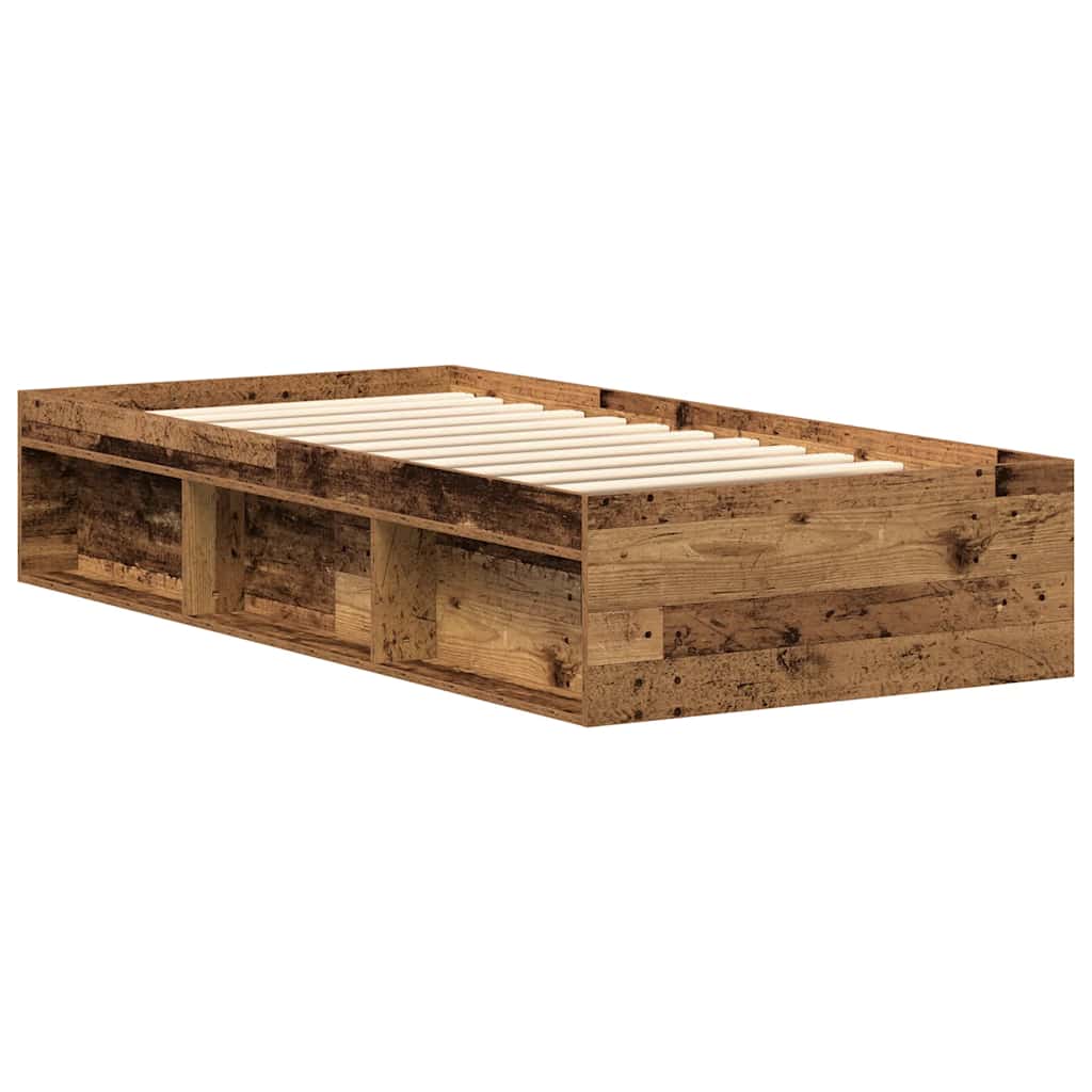 Bed Frame without Mattress Vintage Wood Look 100 x 200 cm Wood Based Material