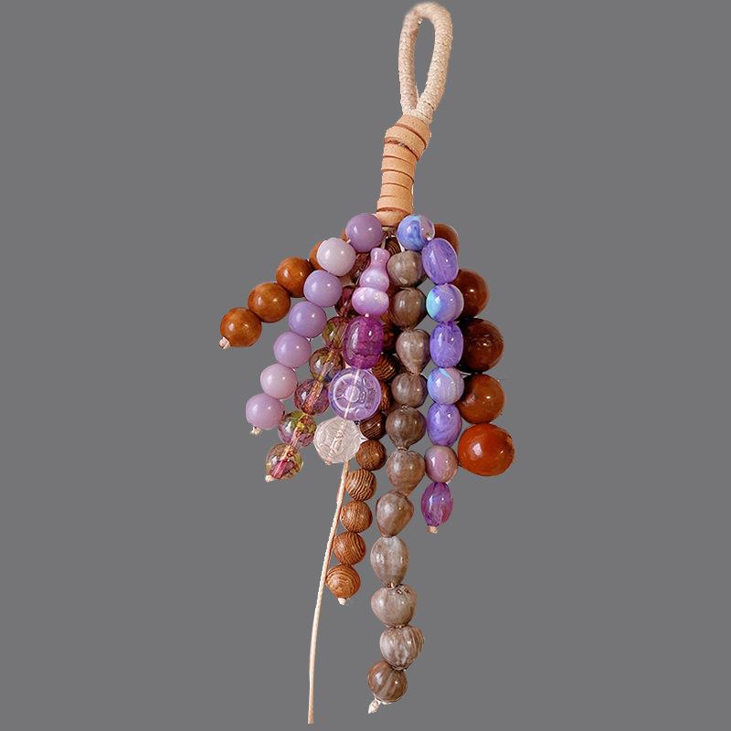 Веревочная сумка-сетка Брелок для ключей автомобиля Счастливый Бусины Бодхи Подвеска для рюкзака Брелок для ключей для женщин Шарм Украшения