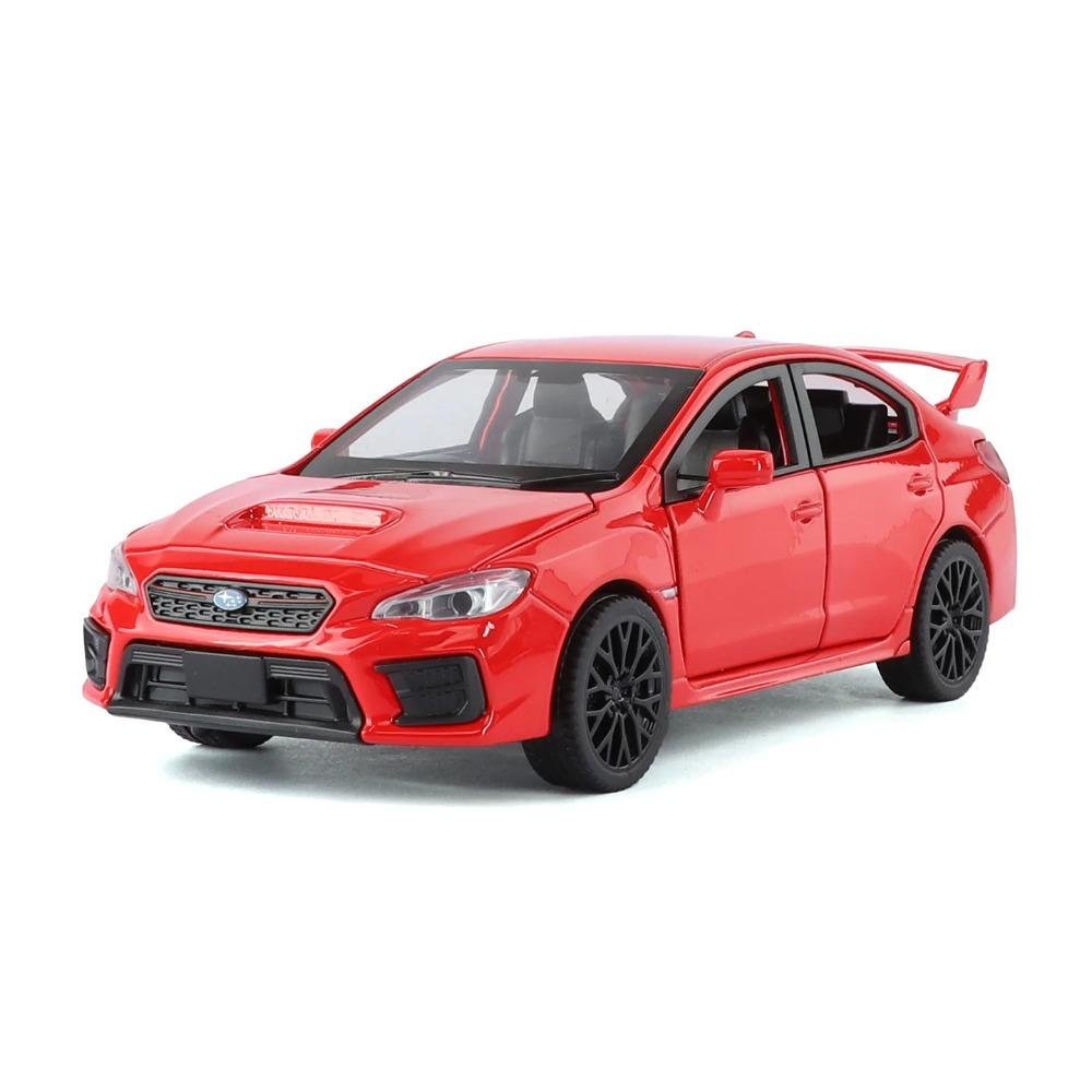 Simulation 1:30 Subaru WRX STI Racing Car Model Pullback Sound Light Alloy Diecast Boy Children's Toy Vehicle Gift Collection