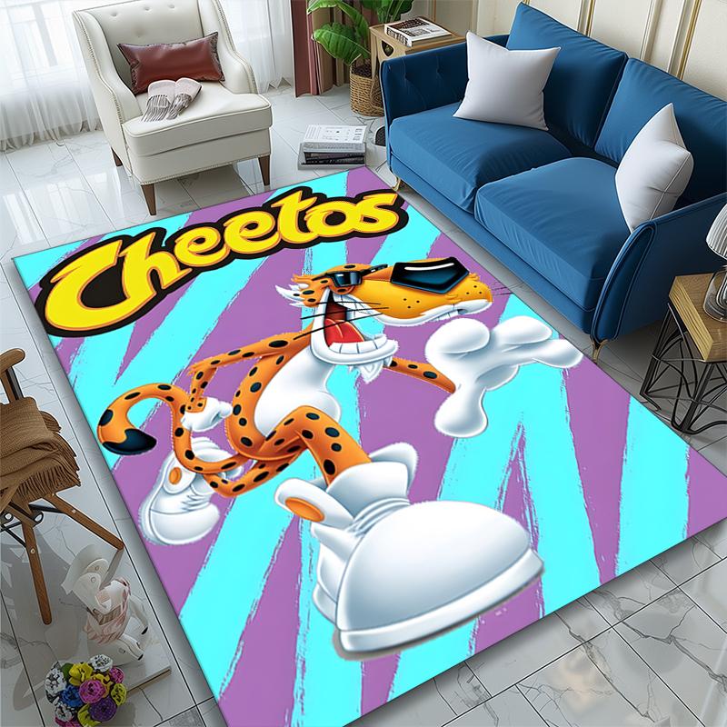 Cereal Cartoon Poster Carpet, Non-slip Office Chair Rug, Digital Print Home Area Rug, Unique Festival Decorations