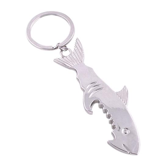 Fashion Shark Pendant Key Ring Keychain Bottle Opener Alloy Versatile Keyfob