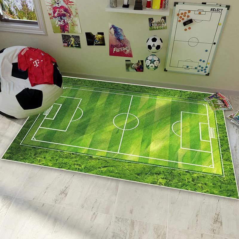 Soccer Football Field Carpet for Living Room Bedroom Home Green Floor Mat Non-slip Decoration for Sofa Children Soft Rug Gifts