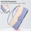 Кошелек-чехол iPhone 17 Color Block: Кожаный чехол с защитой от падений, ремешком и слотами для карт