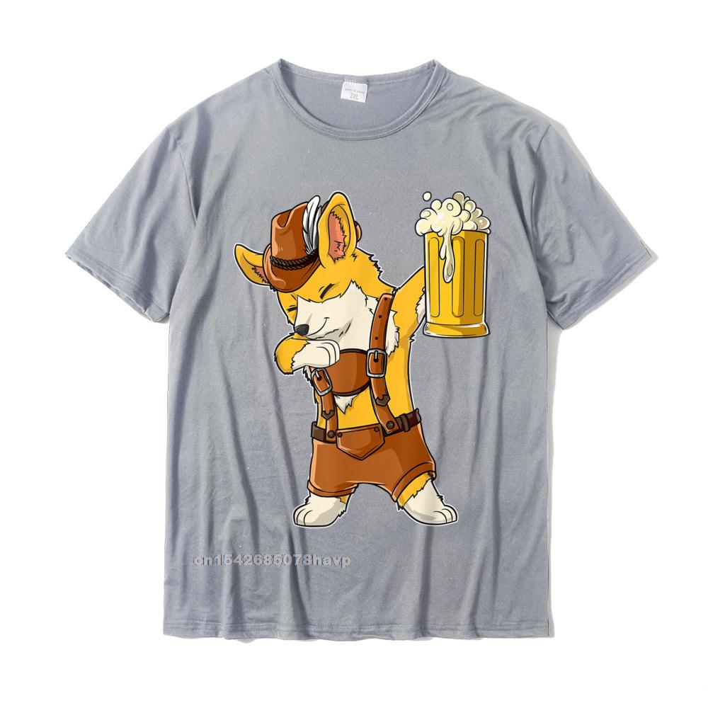 Dabbing Corgi T Shirt Oktoberfest Lederhosen Unisex Prost Beer Tees Faddish Custom Cotton Unisex T Shirt Print