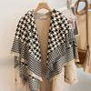 Качели И Зимняя Птица Клетчатый Шарф Женский Стиль Имитация Кашемира Шарф Утолщенная Теплая Шаль-Накидка для Кондиционированного Помещения