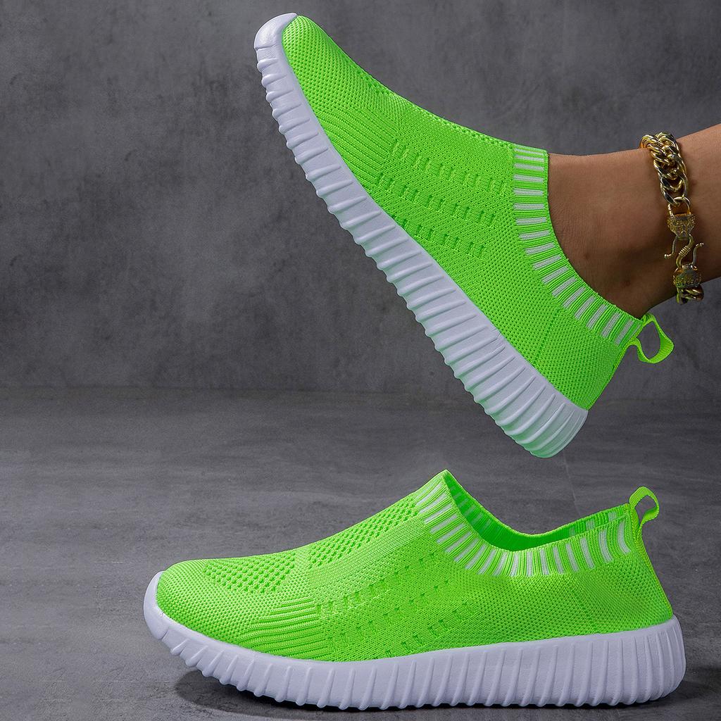 Fashion Breathable Mesh Women's Shoes Fashionable and Lightweight Flat Shoes Plus Size Women's Tennis Shoes Outdoor Running and Fitne