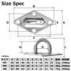 Pstyle. Diamond-Shaped Pad Eye Hook Plate, Stainless Steel, PST-166 (M6 - Set of 3)